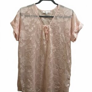 Francesca's Collections Pink Floral Pajama Top